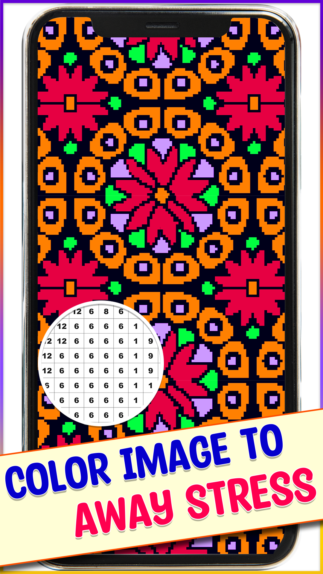 Mandala Pixel Art Coloring Book : Color By Number - Mandala